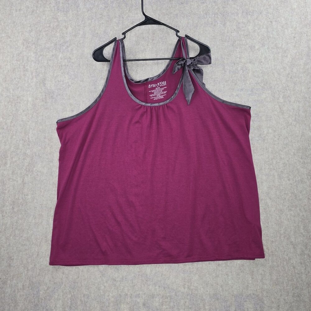 Tru To You By Cacique Womens Tank Top Purple Size 26/28 Polyester Rayon Blend Re